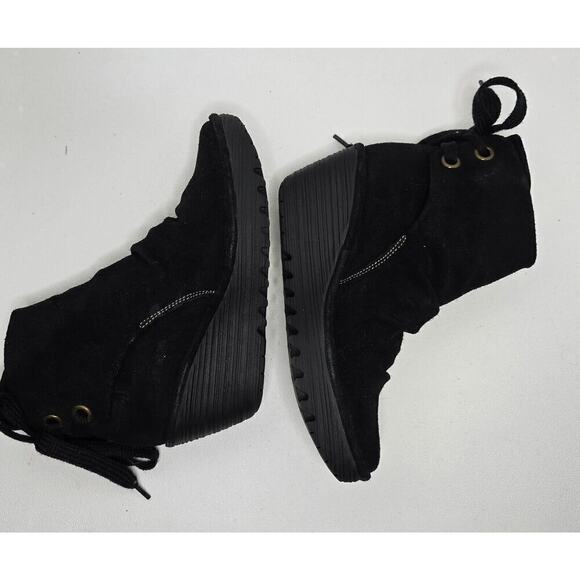 Fly London Yama Suede Lace Up Wedge Ankle Boots Black Women EU 39 US 8-8.5 - Picture 5 of 11